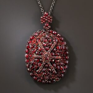 Bohemian Garnet Pendant/Locket, c.1900 Czechoslovakia.