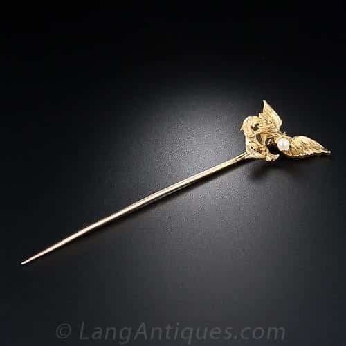 French Griffin Stickpin, c.1900.