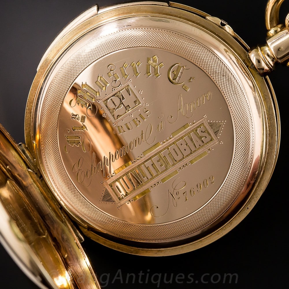 Hunting Case Pocket Watch with Cuvet Closed over the Movement.