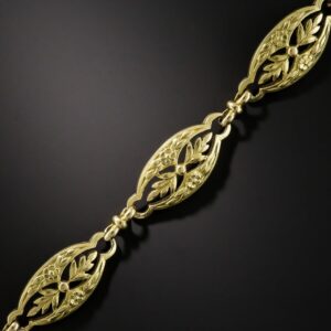 French Art Nouveau 18k Yellow Gold Bracelet.