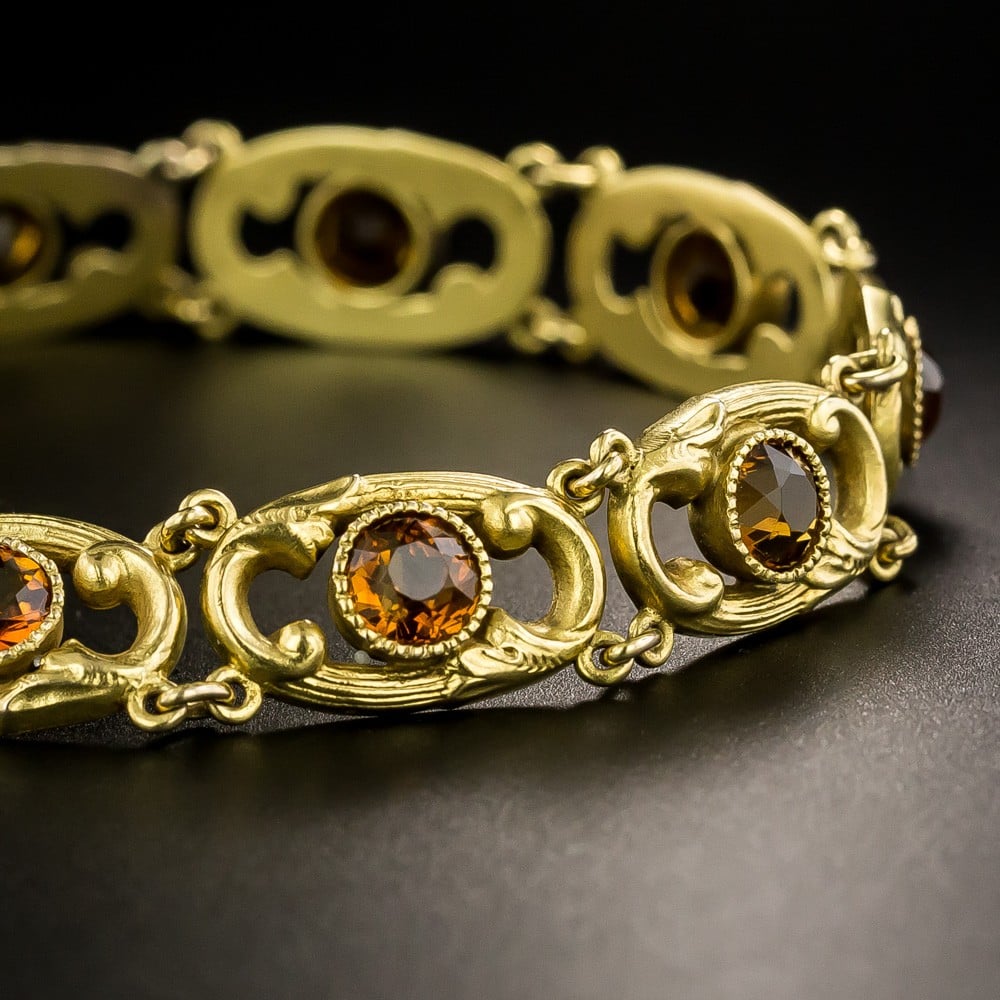 Art Nouveau Citrine Bracelet.