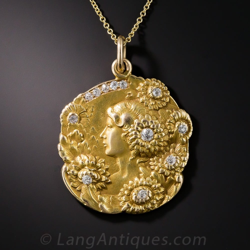 English Art Nouveau Medal Jewel.