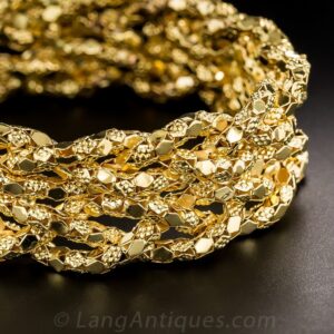Mid-Century18K Gold Woven Bracelet.