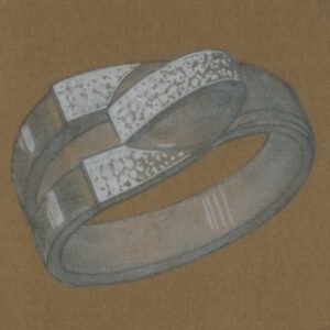Design Study for Convertible Bracelet and Brooch, Raymond Templier, c.1935. Photo Courtesy of Sotheby's.