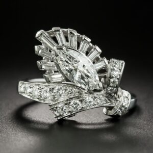 Mid-Century Marquise Diamond Dinner Ring.