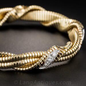 Mid-Century Diamond and Gold Bracelet.