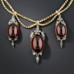 Victorian Garnet Carbuncle and Diamond Necklace.