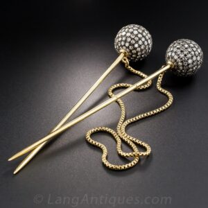 Inseparable - Double Needle Stick Pins with Safety Chain.