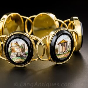 Micromosaic Bracelet Depicting Roman Architectural Sites.