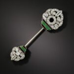 Art Deco Diamond, Onyx, and Jade Jabot.