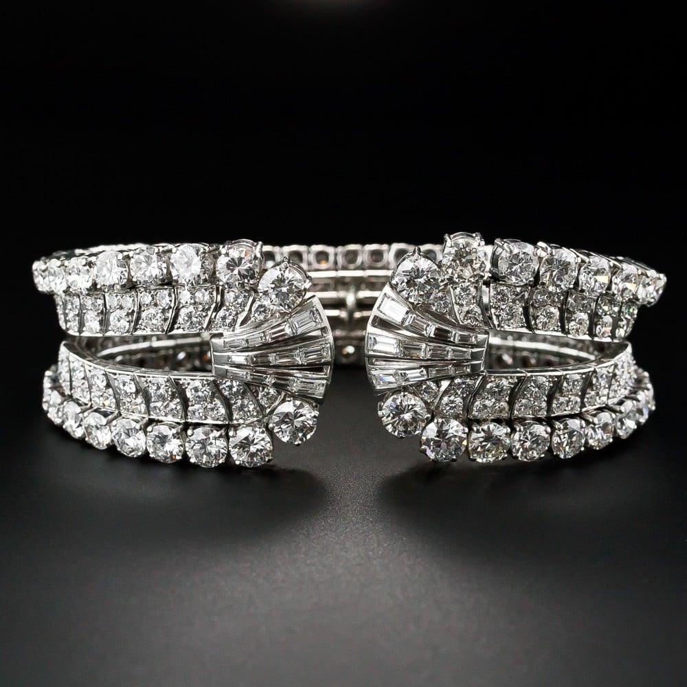 Mid-Century Diamond Cuff Bracelet , Eliakim Le Caire.