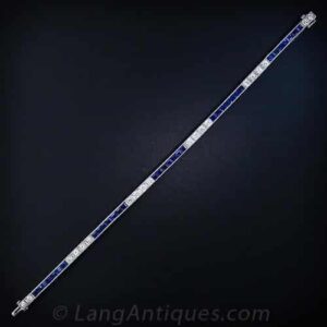 Art Deco Sapphire and Diamond Line Bracelet, Tiffany & Co.