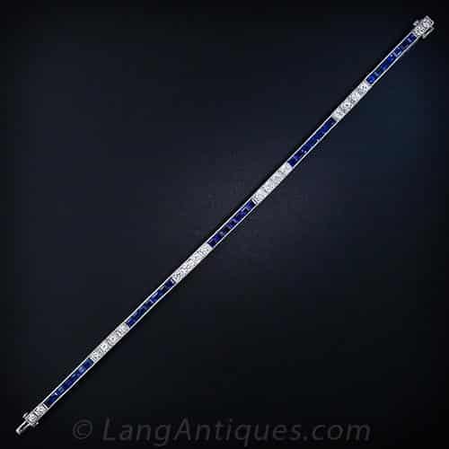 Art Deco Sapphire and Diamond Line Bracelet, Tiffany & Co.