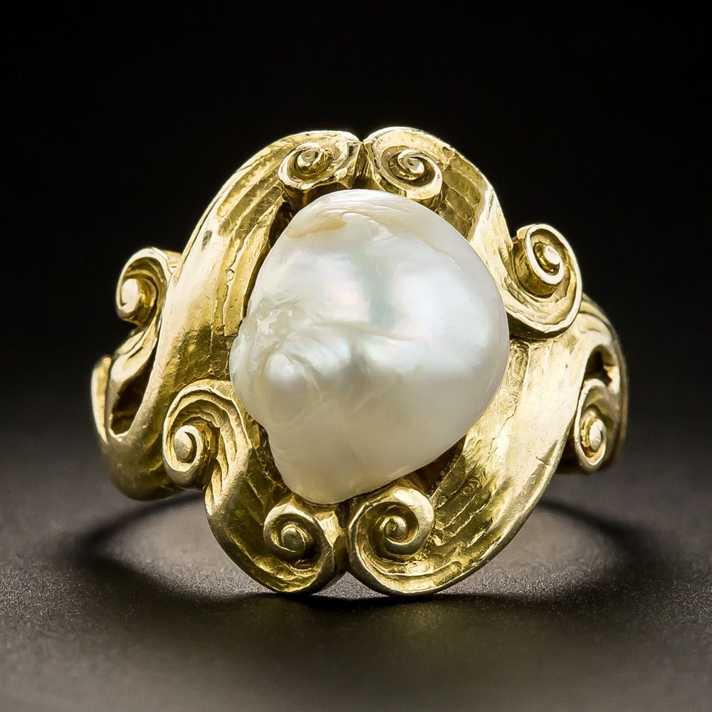 Art Nouveau Freshwater Pearl Ring.