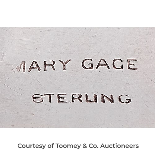 Gage, Mary Maker's Mark Photo Courtesy of Toomey & Co. Auctioneers