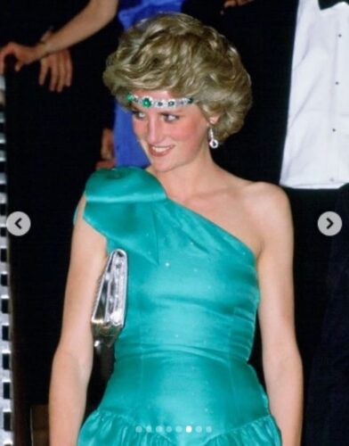 Princess Diana Wearing a Necklace in the Manner of a Ferronière.