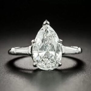 Pear Brilliant-Cut Diamond Engagement Ring.