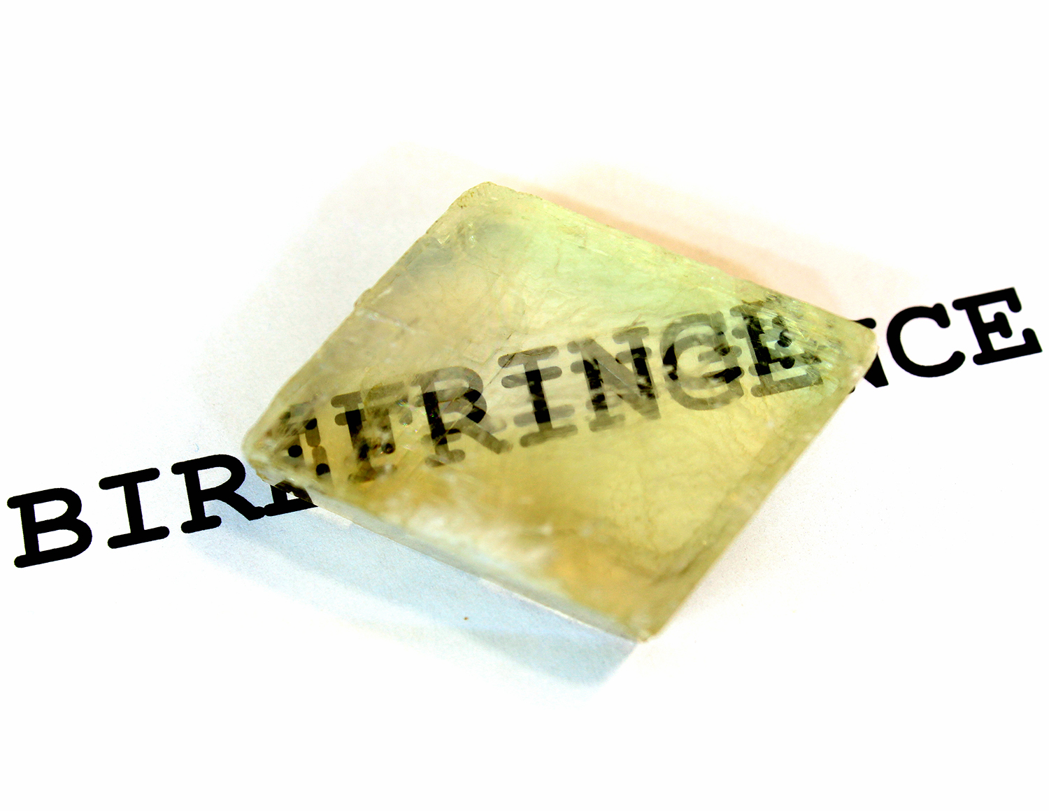 Birefringence Exhibited by Iceland Spar Calcite.