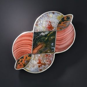 Victorian Scottish Agate and Silver Brooch.