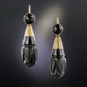 Victorian Jet Day and Night Earrings.