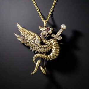 Victorian Griffin Pendant/Brooch.