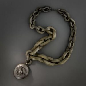 Victorian Vulcanite Locket and Chain.
