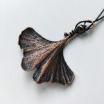 Copper Ginkgo Leaf Pendant.
