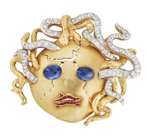 Salvador Dali Gem-Set "Medusa" Brooch. Photo Courtesy of Christies.