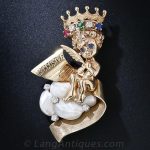 Ruser Freshwater Pearl and Gemstone Queen Brooch.