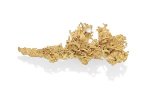 Diamond and Gold "Lichen" Brooch Similar to One Created for Princess Margaret, Grima, 1975. Photo Courtesy of Bonhams.