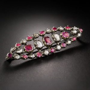 Georgian Ruby and Diamond Brooch.