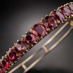 Victorian Red Spinel Bangle Bracelet.
