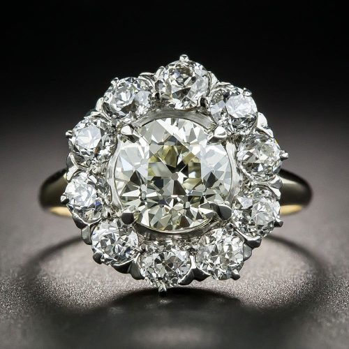 Victorian Cluster Ring with Scintillating Diamonds.