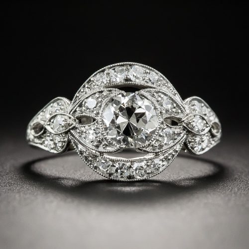Edwardian/Art Deco Transitional Diamond Platinum Ring.