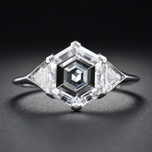 Art Deco Hexagonal Diamond Engagement Ring.
