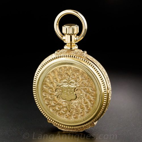 Hunting Case Pocket Watch, Elgin 18K Yellow Gold.