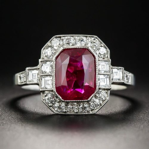 Burma Ruby (No Heat Treatment) and Diamond Ring.