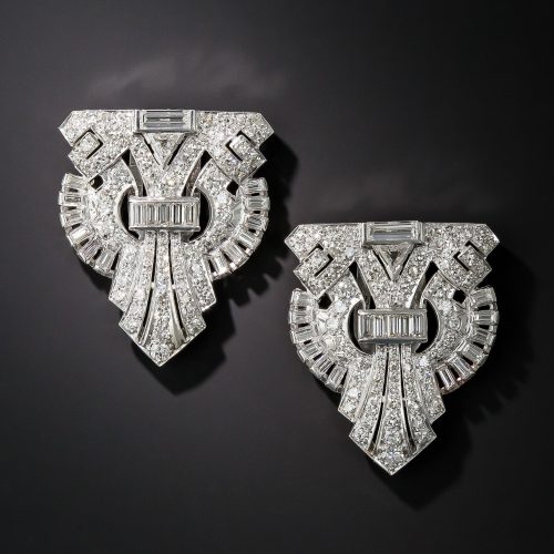 Art Deco Double Clip Brooch.