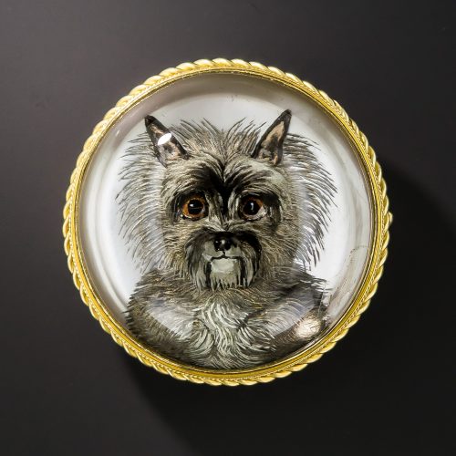 Antique Reverse Crystal Brooch Antique Reverse Crystal Intaglio Brooch c.1890.