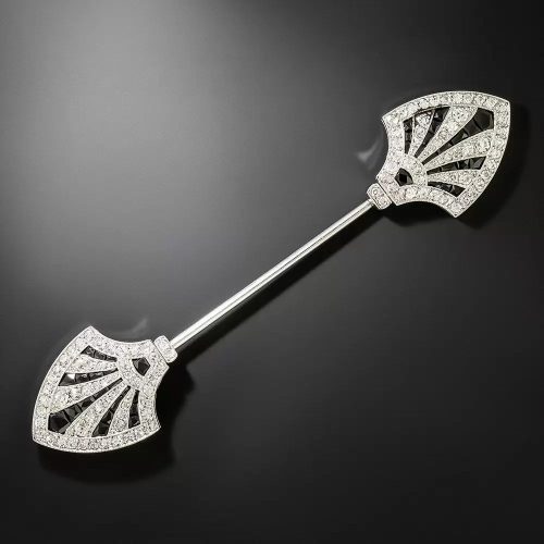 Art Deco Diamond and Onyx Jabot Pin Lang Blog