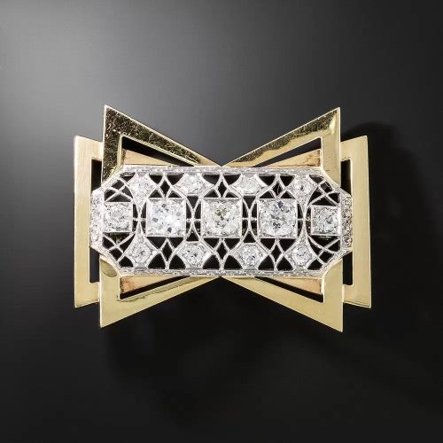 Art Deco/Retro Diamond Bow Brooch. Art Deco/Retro Diamond Bow Brooch.