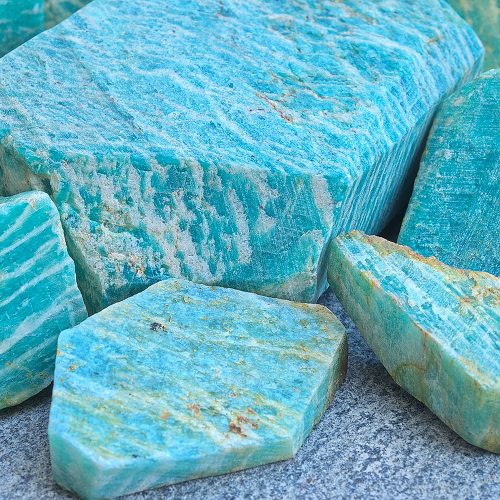 Unpolished Amazonite Specimens. Unpolished Amazonite Specimens.