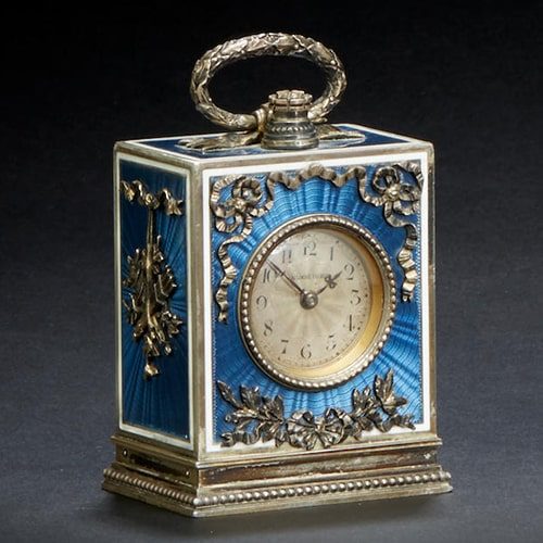 Belle Epoque Enameled Miniature Timepiece, c.1910. Lacloche Freres. (MB). Photo Courtesy of Bonhams.