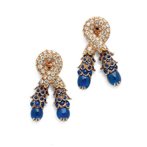 René Boivin Sapphire and Diamond Earrings c.1950. Photo Courtesy of Christie's.