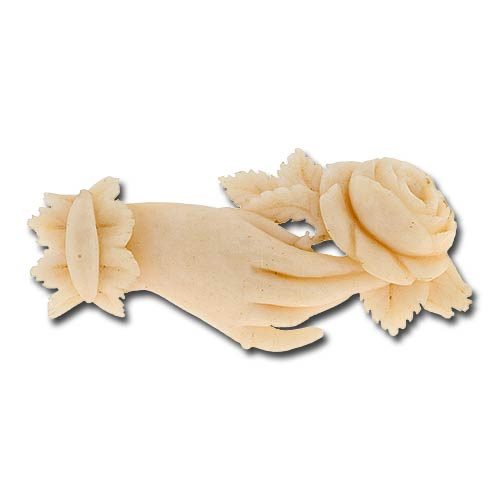 Victorian Carved Bone Hand Motif. Victorian Carved Bone Hand Motif.