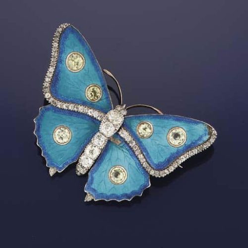 Child and Child Enamel, Diamond and Yellow Sapphire Butterfly Brooch c.1896. Photo Courtesy of Christie's.