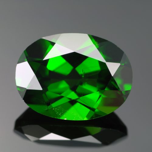 Oval Faceted Chrome Diopside.