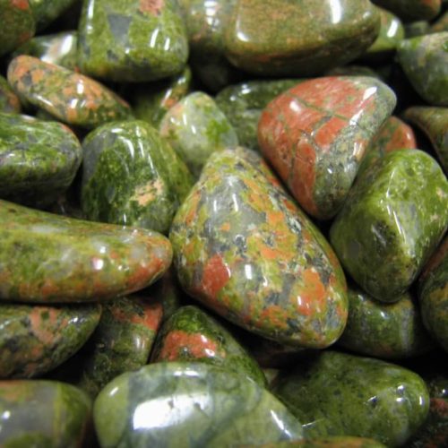 Tumble Polished Unakite Pebbles.