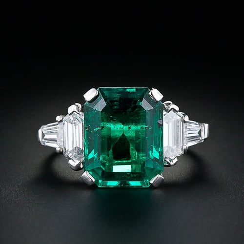 5.11 Carat Vintage Emerald Ring.