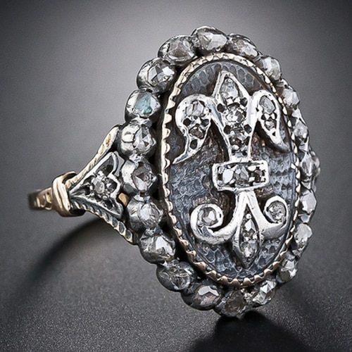 Georgian Diamond Fleur-de-Lis Ring. Georgian Diamond Fleur-de-Lis Ring.